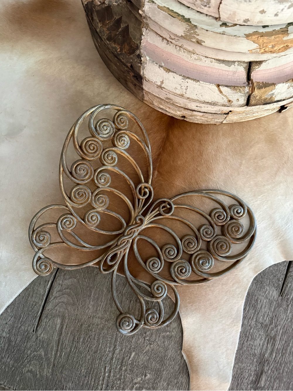 Vintage 70’s Burwood Molded Plastic Gold Butterfly Wall Hanging Decor